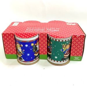 Christmas Mugs Merry Brite Set of 4 -11oz Microwave and Dishwasher Safe